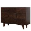 Solid Wood spray-painted drawer dresser bar,buffet tableware cabinet lockers buffet server console table lockers, retro round handle