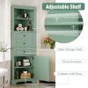 Triangle Tall Cabinet with 3 Drawers and Adjustable Shelves for Bathroom, Kitchen or Living Room, MDF Board with Painted Finish
