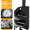 Outdoor Pizza Oven Wood Fired Pizza Oven Patio Portable Pizza Maker Cooking Grill with Wheels Waterproof Cover, Pizzeria Oven
