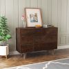 Solid Wood spray-painted drawer dresser bar,buffet tableware cabinet lockers buffet server console table lockers, retro round handle