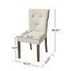 Dining Chairs Set of 2, Upholstered Kitchen & Dining Room Chairs(Cream)