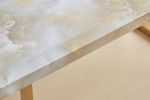 Luxurious Faux Marble MDF Dinning Table for 6 or 8, Rectangular 70.9"L*35.4"W*29.8"H, Thick and solid Stainless Steel Legs, Durable sturdy