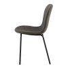 Dark Grey Faux Leather Dining Chairs Set of 4,Mid-Century Modern Upholstered PU Leather Chairs,for Kitchen Dining Room