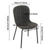 Dark Grey Faux Leather Dining Chairs Set of 4,Mid-Century Modern Upholstered PU Leather Chairs,for Kitchen Dining Room