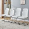 Modern Dining Chairs with Faux Leather Padded Seat Dining Living Room Chairs Upholstered Chair with Metal Legs Design for Kitchen, Living, Bedroom