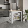 Cortes Kitchen Island 2-Tier Shelf 40" Width and large Work Top