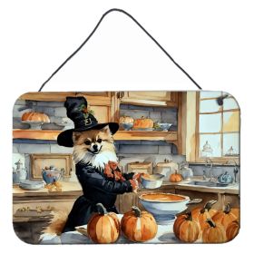 NEW Pomeranian Fall Kitchen Pumpkins Wall or Door Hanging Prints Aluminum Metal Sign Kitchen Wall Bar Bathroom Plaque Home Decor, 8HX12W, Multicolor (Default: Default)