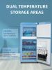 KRIB BLING 3.5Cu.Ft Compact Refrigerator Mini Fridge with Freezer, Small Refrigerator with 2 Door, 7 Level Thermostat Removable Shelves for Kitchen