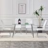 Modern Dining Chairs with Faux Leather Padded Seat Dining Living Room Chairs Upholstered Chair with Metal Legs Design for Kitchen, Living, Bedroom