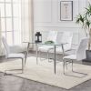 Modern Dining Chairs with Faux Leather Padded Seat Dining Living Room Chairs Upholstered Chair with Metal Legs Design for Kitchen, Living, Bedroom