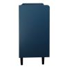 Modern Kitchen Pantry Storage Cabinet , 55" Coffee Bar Storage Cabinet with 2 Drawers, 2 Open Storage Compartment & 2 Glass Doors