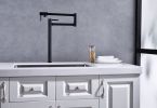 Pot Filler Faucet Kitchen Folding Faucet 2 Handle with Stretchable Double Joint Swing Arms Brass Stove Faucet