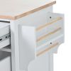 K&K Store Kitchen Cart with Rubber Wood Countertop