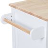 K&K Store Kitchen Cart with Rubber Wood Countertop