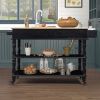56 inch Rolling Kitchen Island with Storage,Kitchen Cart with Solid OAK Wood Top,Two-sided Kitchen island Cart on Wheels , Wine and Spice Rack