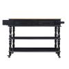 56 inch Rolling Kitchen Island with Storage,Kitchen Cart with Solid OAK Wood Top,Two-sided Kitchen island Cart on Wheels , Wine and Spice Rack