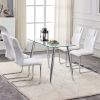 Modern Dining Chairs with Faux Leather Padded Seat Dining Living Room Chairs Upholstered Chair with Metal Legs Design for Kitchen, Living, Bedroom