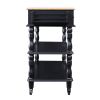 56 inch Rolling Kitchen Island with Storage,Kitchen Cart with Solid OAK Wood Top,Two-sided Kitchen island Cart on Wheels , Wine and Spice Rack