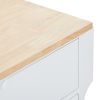 K&K Store Kitchen Cart with Rubber Wood Countertop