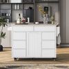 K&K Store Kitchen Cart with Rubber Wood Countertop