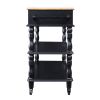 56 inch Rolling Kitchen Island with Storage,Kitchen Cart with Solid OAK Wood Top,Two-sided Kitchen island Cart on Wheels , Wine and Spice Rack