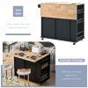 Kitchen Island with Power Outlet,Kitchen Storage Island with Drop Leaf and Rubber Wood,Open Storage and Wine Rack,5 Wheels