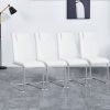 Modern Dining Chairs with Faux Leather Padded Seat Dining Living Room Chairs Upholstered Chair with Metal Legs Design for Kitchen, Living, Bedroom